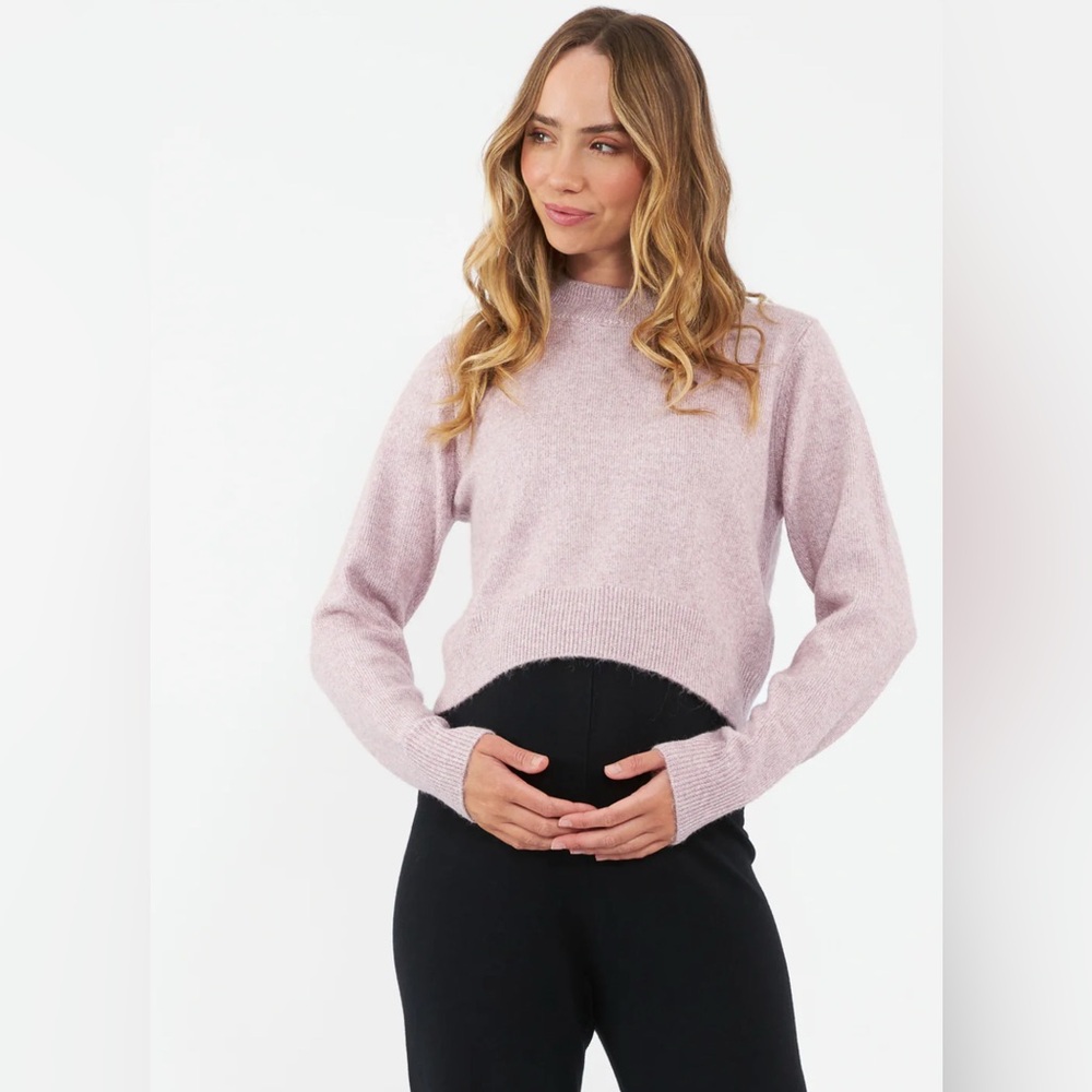 Tia Crop Knit Pink Marle - S